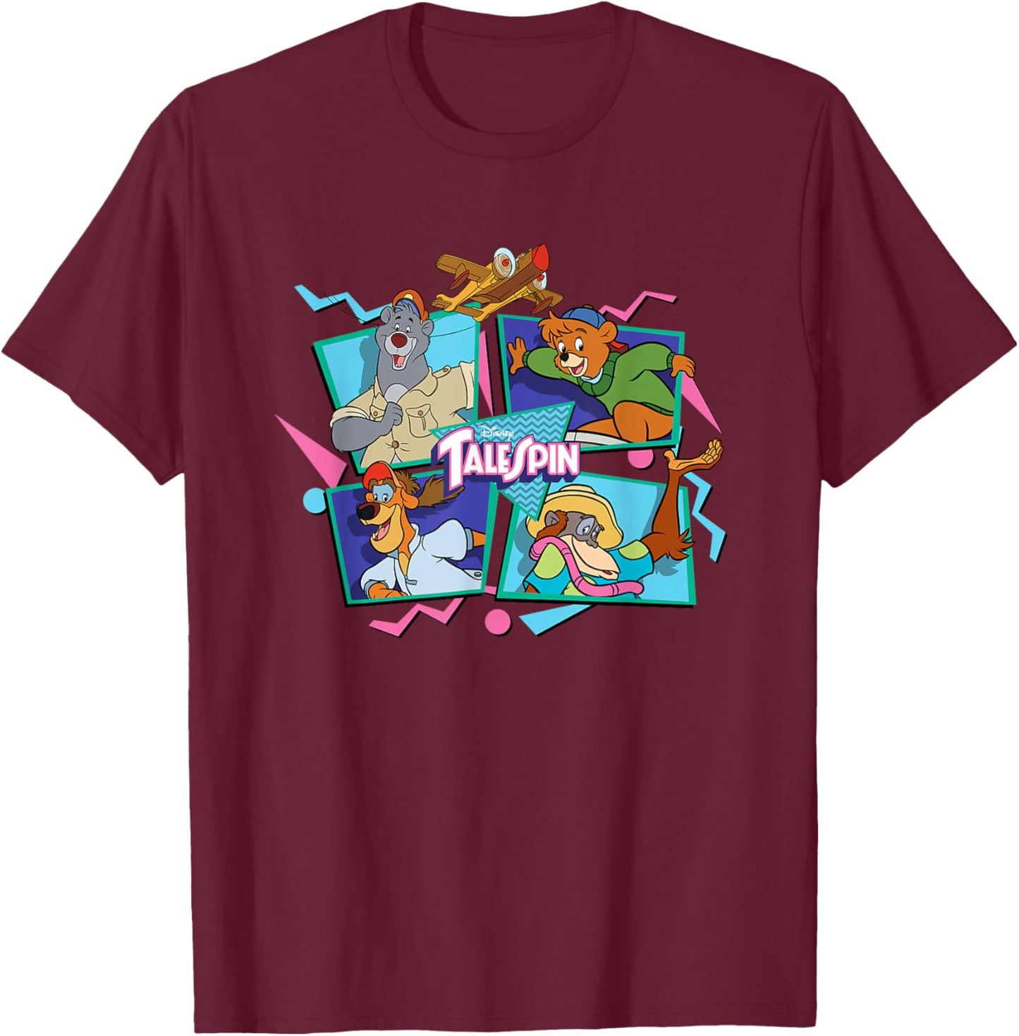 Talespin - Retro Character Group T-Shirt - T-Shirt | Maroon
