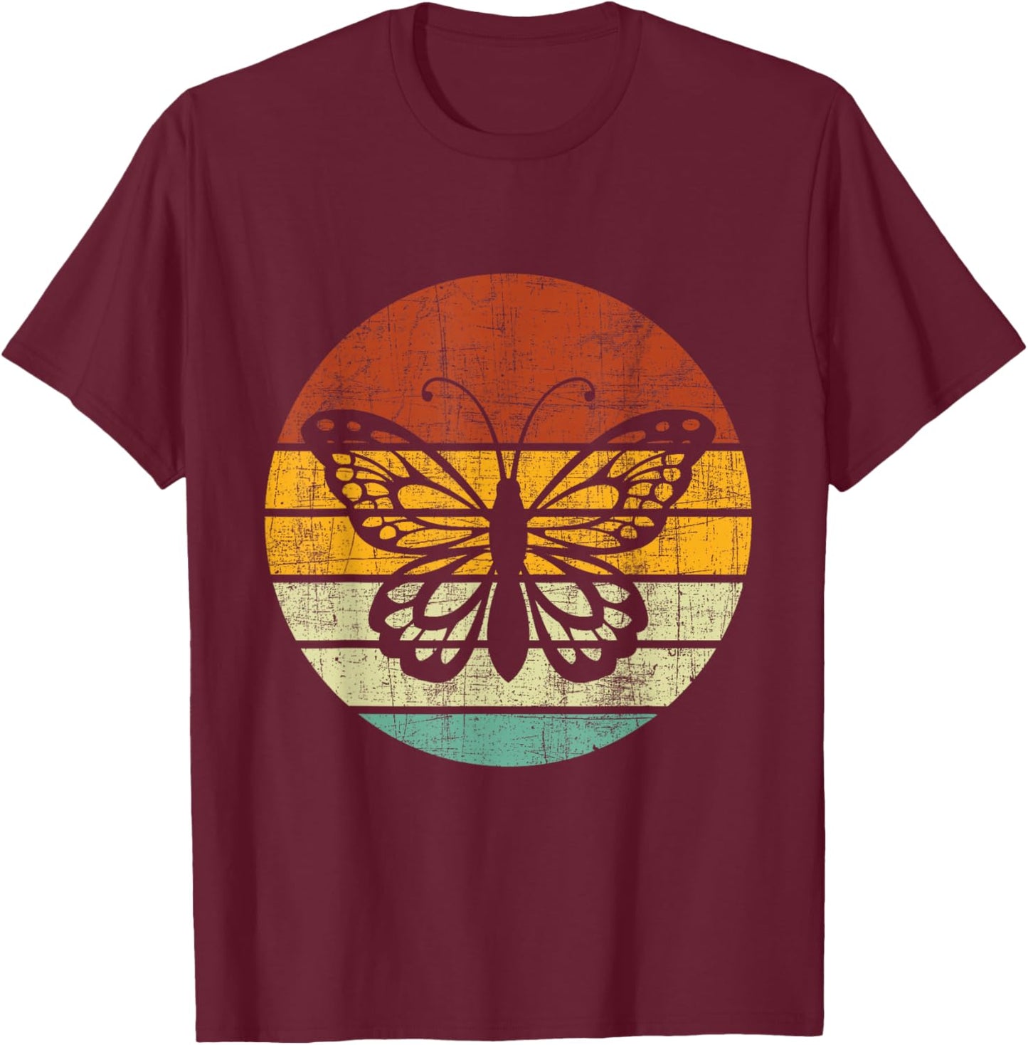 Retro Butterfly Lover - Entomology Lepidopterist Butterflies T-Shirt - T-Shirt | Maroon