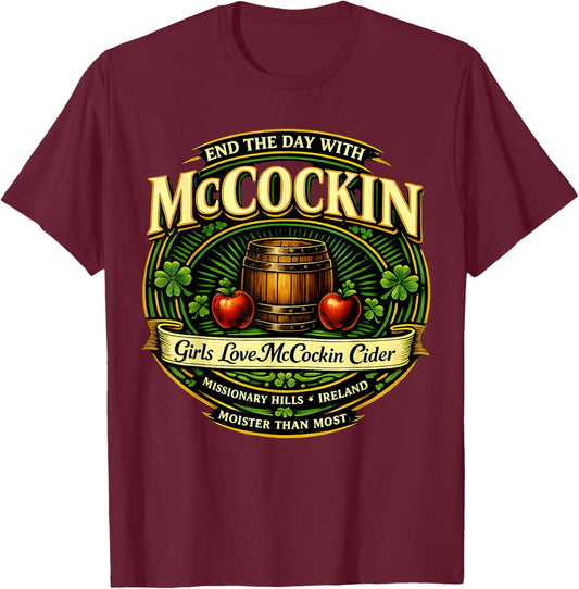 Vintage McCocking Cider Men Women T-Shirt - T-Shirt | Maroon