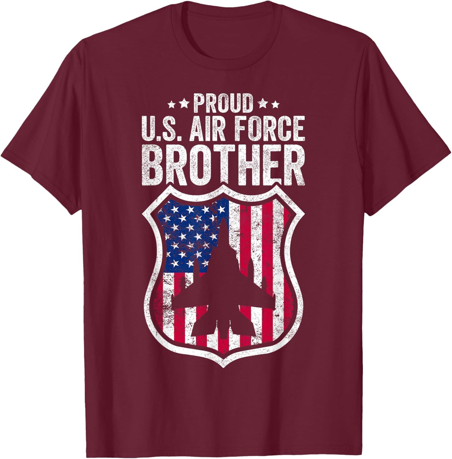 Vintage Proud Brother US Army Air Force Military T-Shirt - T-Shirt | Maroon