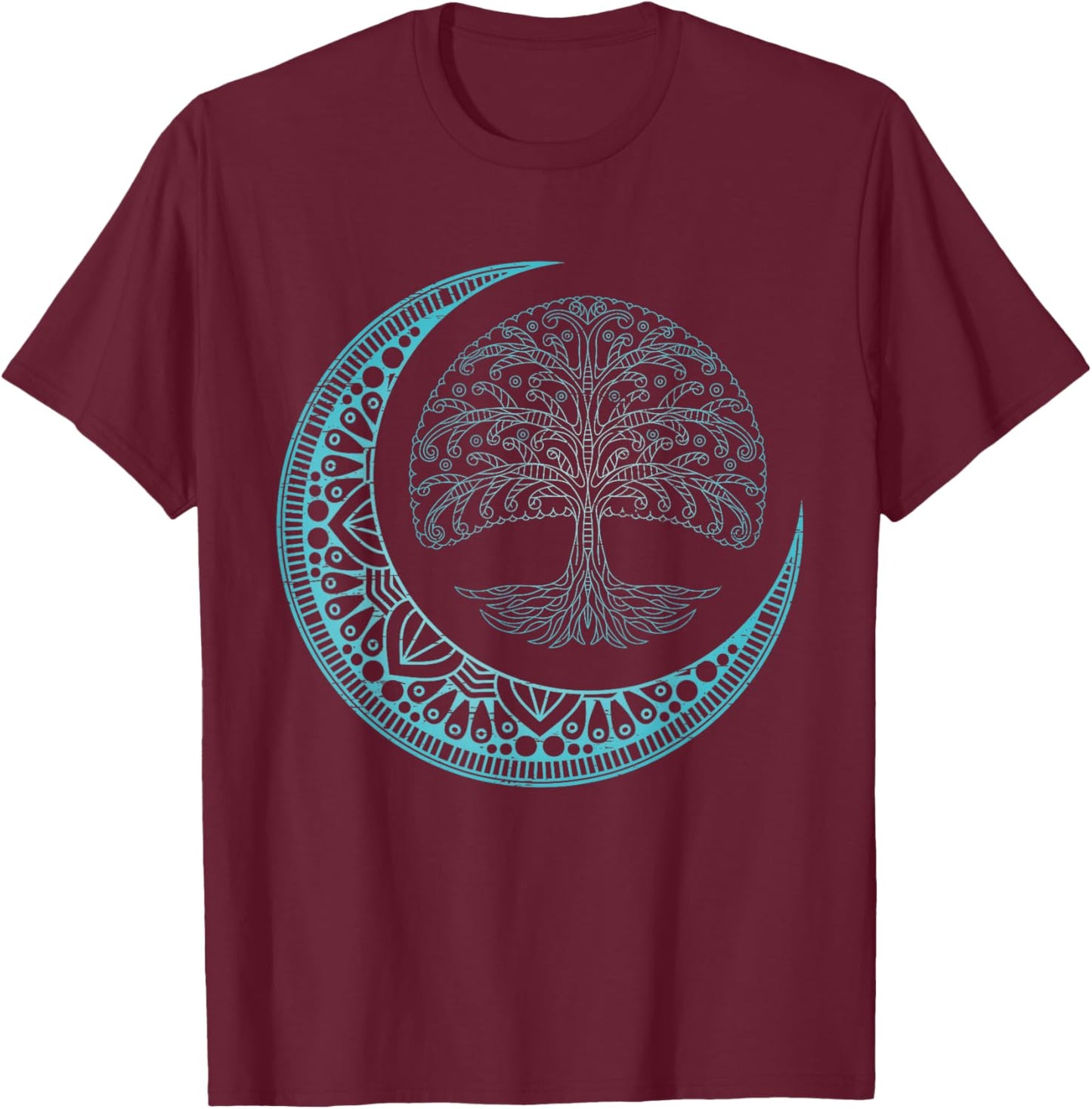 Mandala Tree Life Tattoo Mandala T-Shirt - T-Shirt | Maroon