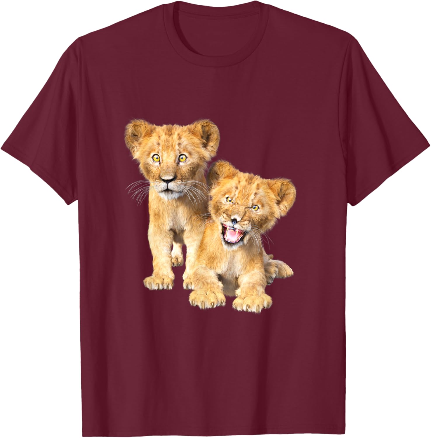 Lion, lion child, lion cub, sign lion T-Shirt - T-Shirt | Maroon