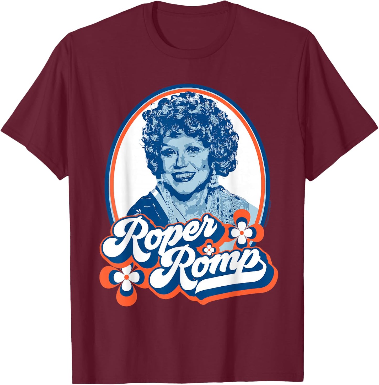 Roper Romp! Mrs. Helen Roper Three's Company Retro T-Shirt - T-Shirt | Maroon