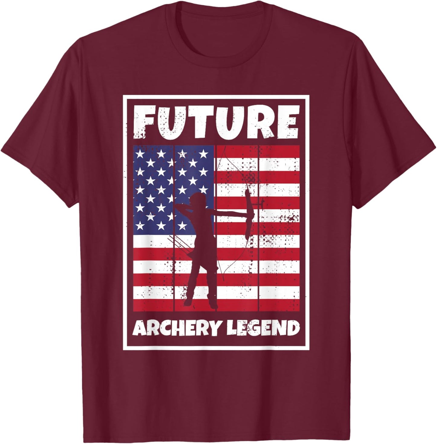 USA Archery Legend for Bow Hunting Kid Archer Youth Archery T-Shirt - T-Shirt | Maroon