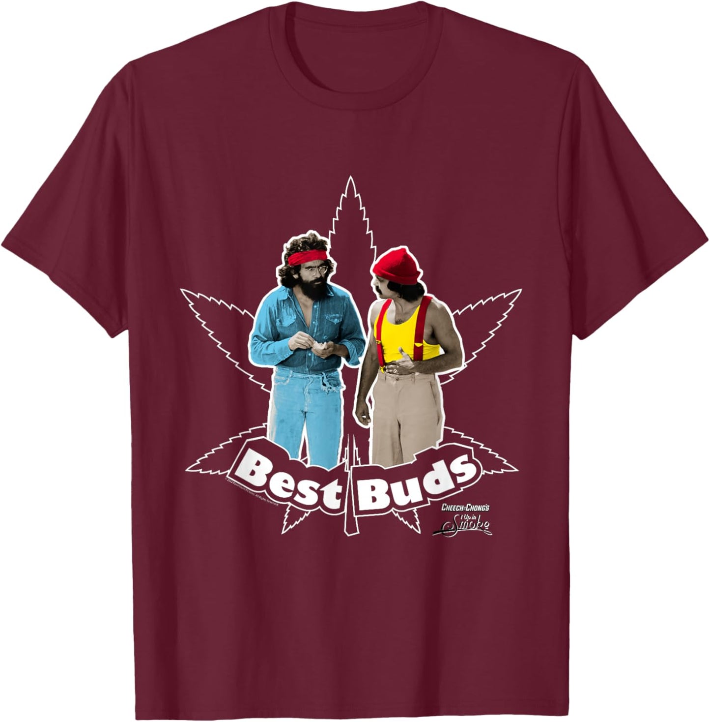 Cheech and Chong's Up in Smoke Best Buds T-Shirt - T-Shirt | Maroon