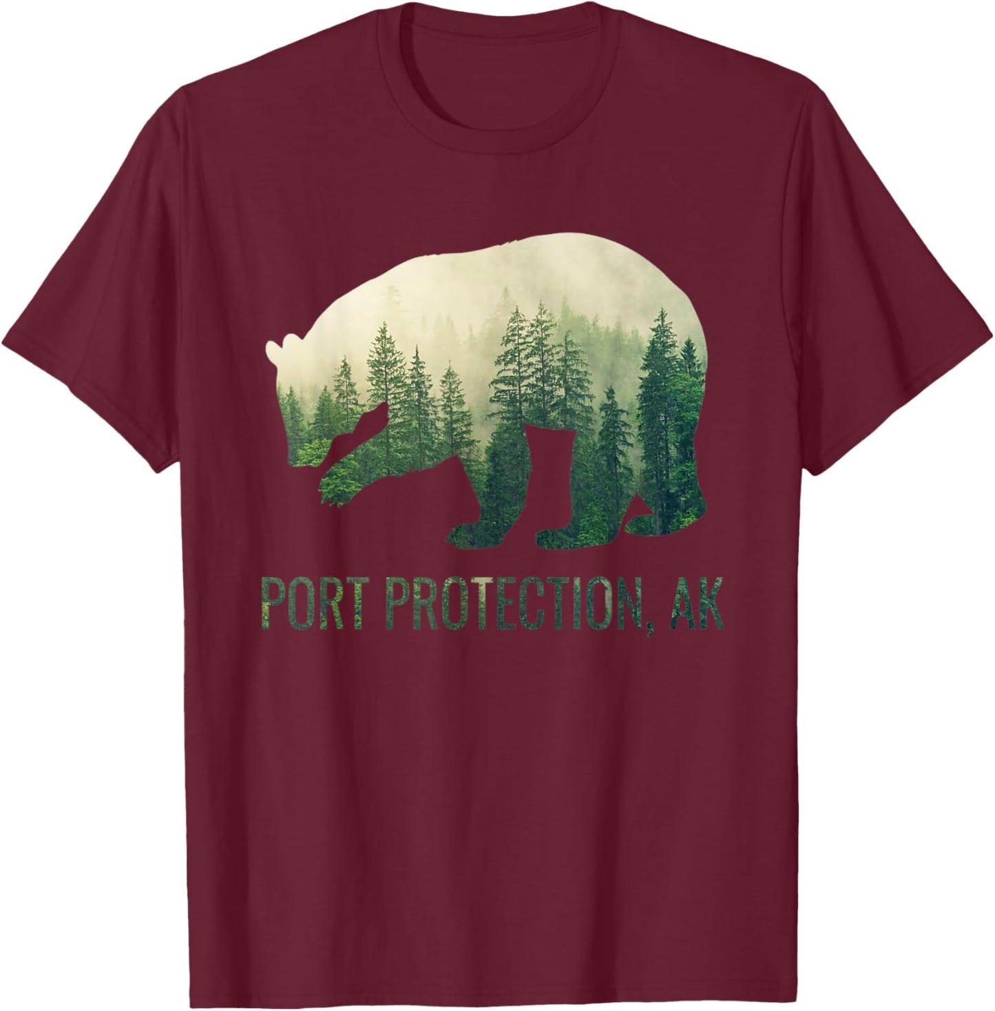 Port Protection Bear Southeast Alaska Tongass Wildlife T-Shirt - T-Shirt | Maroon