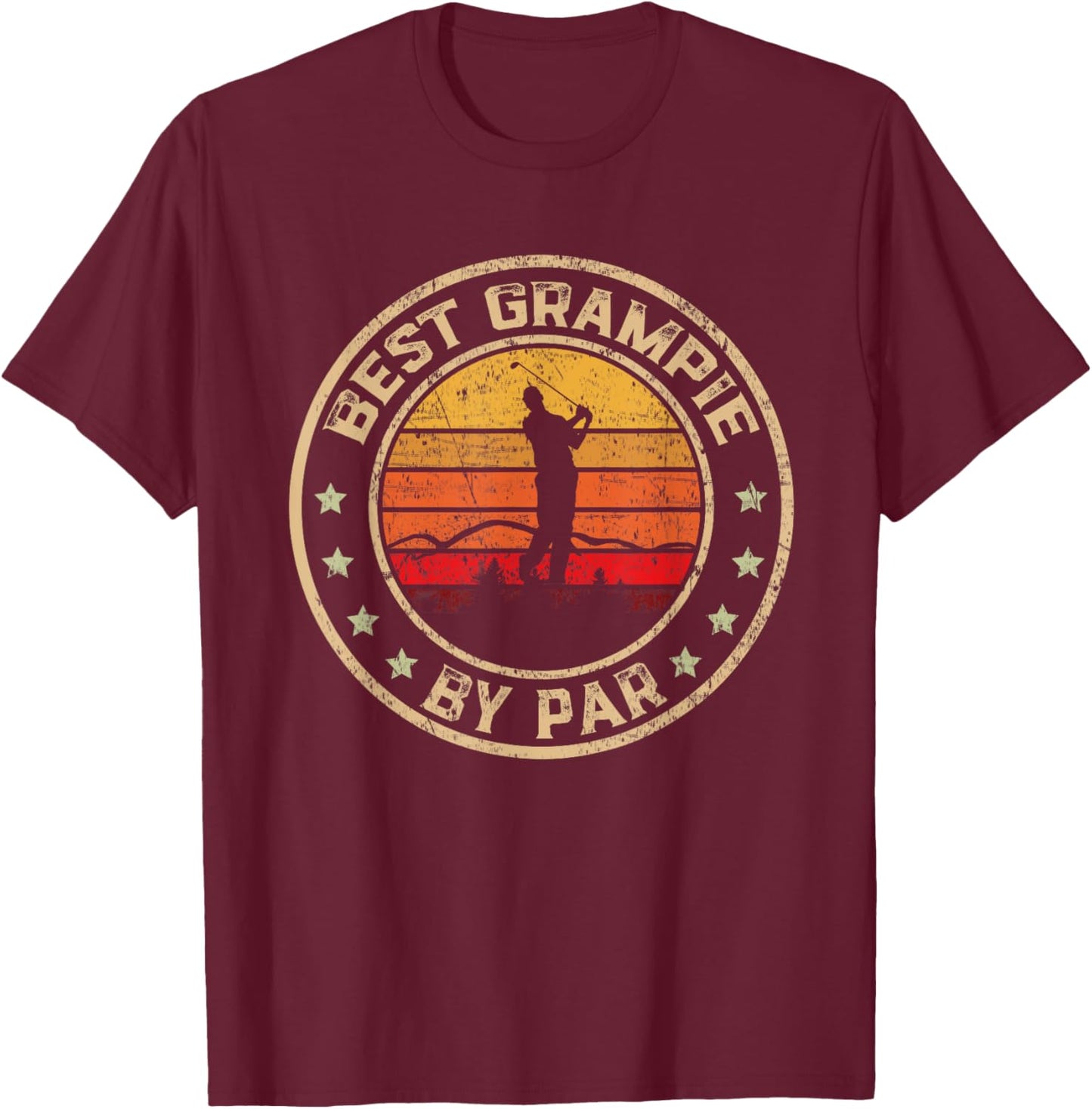 Best Grampie By Par Father's Day Golf Golfing T-Shirt - T-Shirt | Maroon
