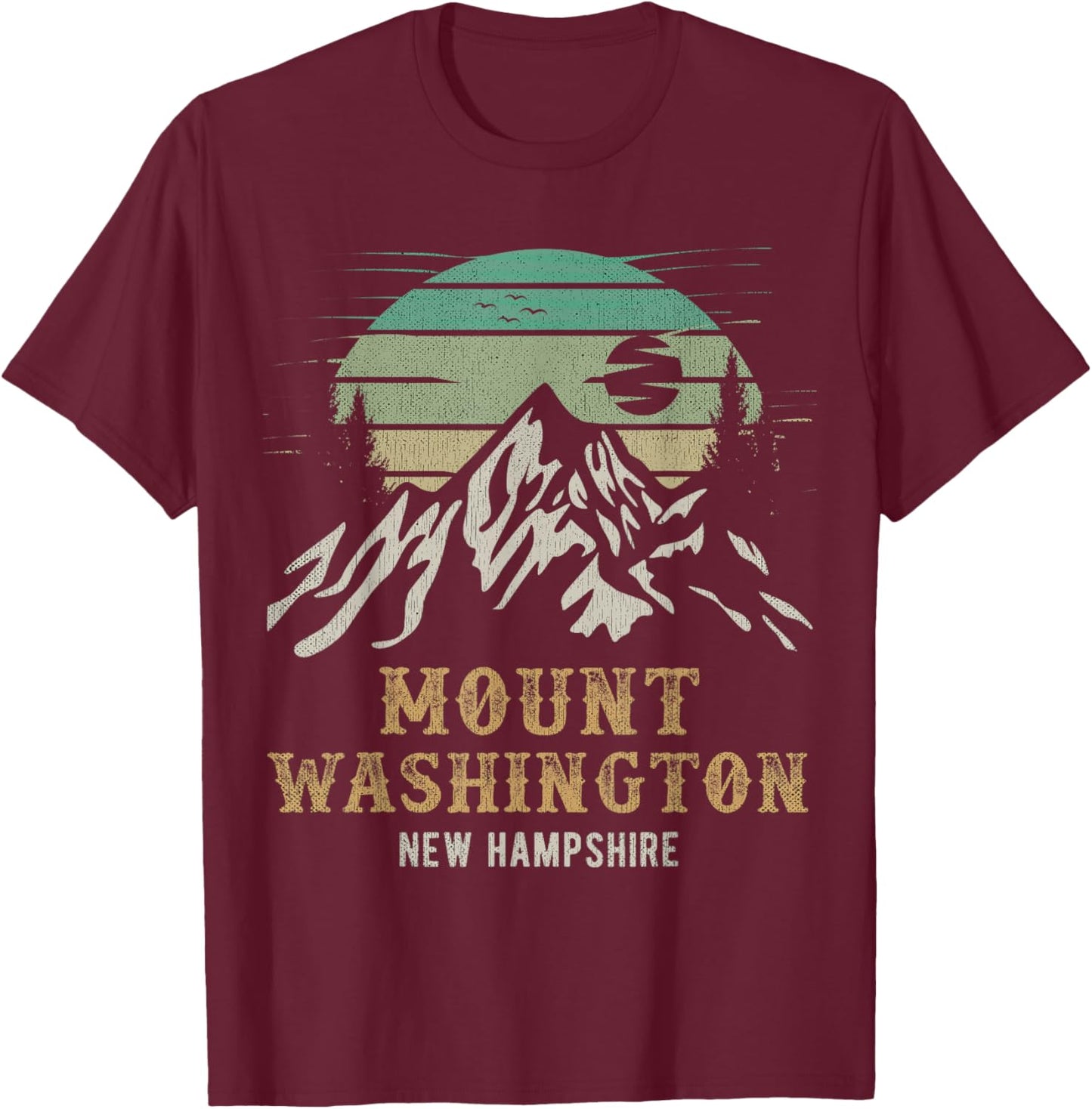 Retro Mount Washington NH Merchandise Hiking Mt Washington T-Shirt - T-Shirt | Maroon