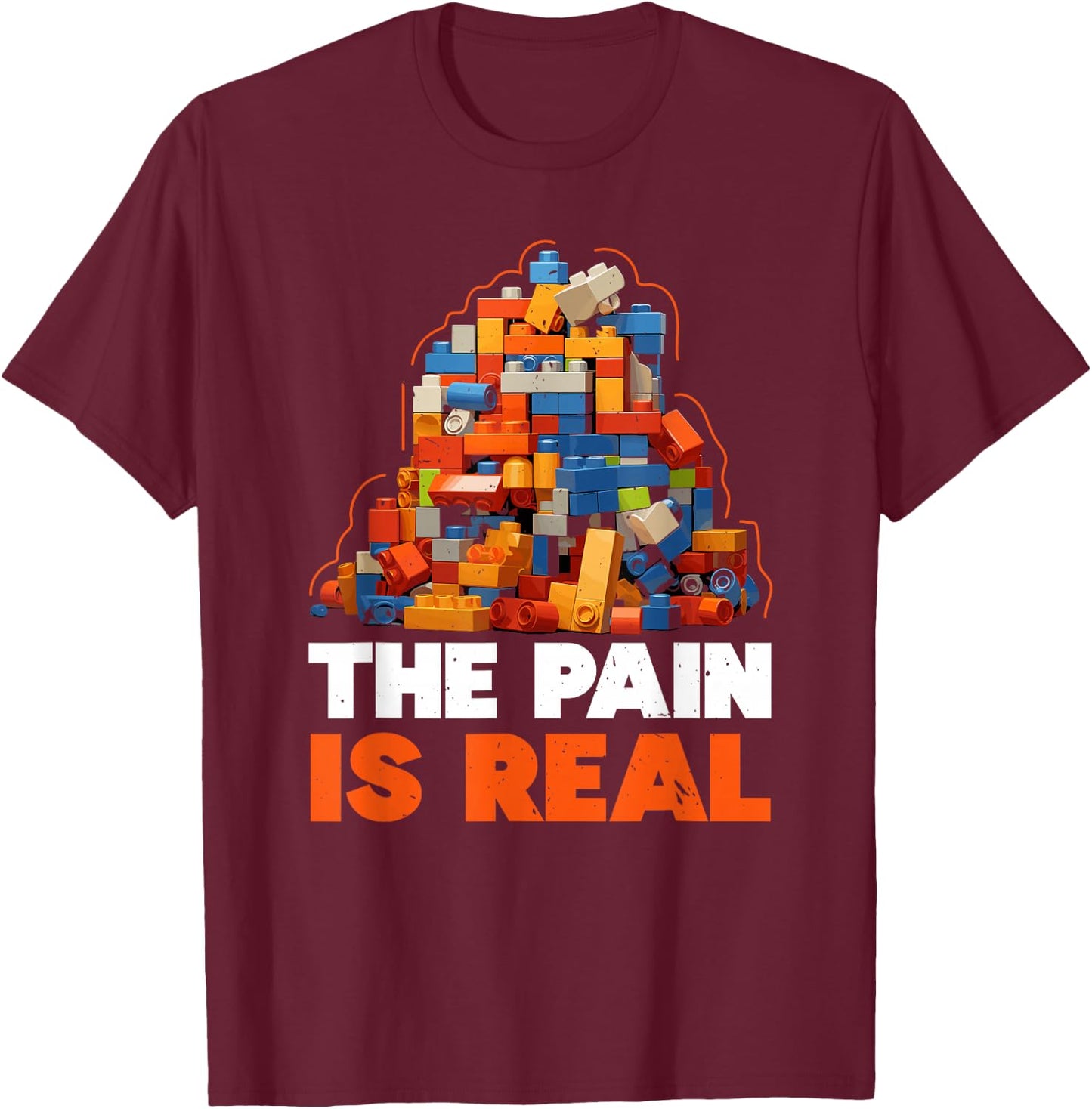 Master Builder Bricks Blocks Play Toys T-Shirt - T-Shirt | Maroon
