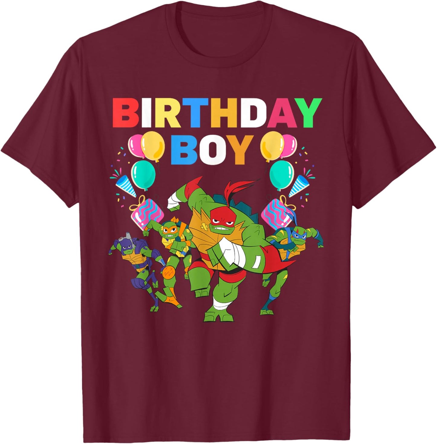 Teenage Mutant Ninja Turtles Birthday Boy Celebration Gift T-Shirt - T-Shirt | Maroon