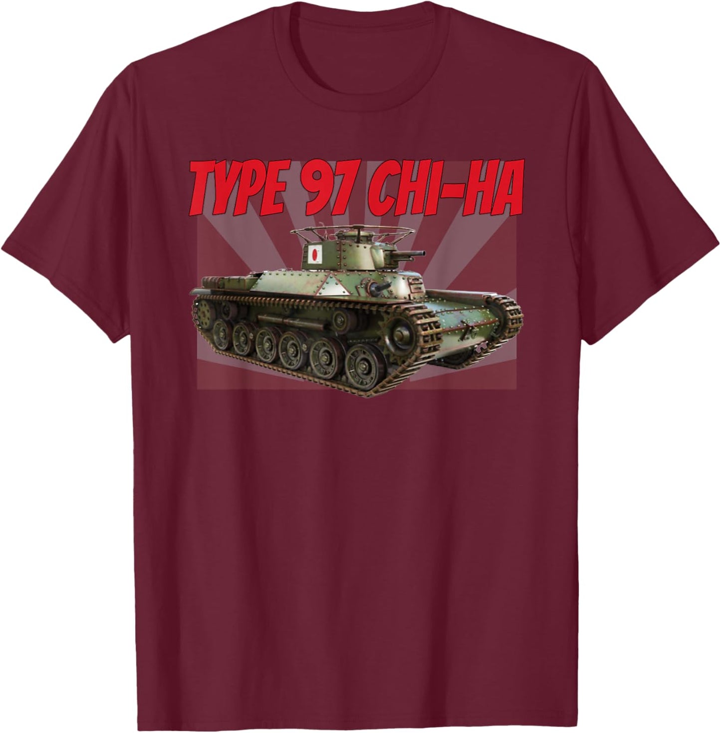 WW2 Japanese Chi Ha Type 97 Medium Tank for Boys Dad Grandpa T-Shirt - T-Shirt | Maroon