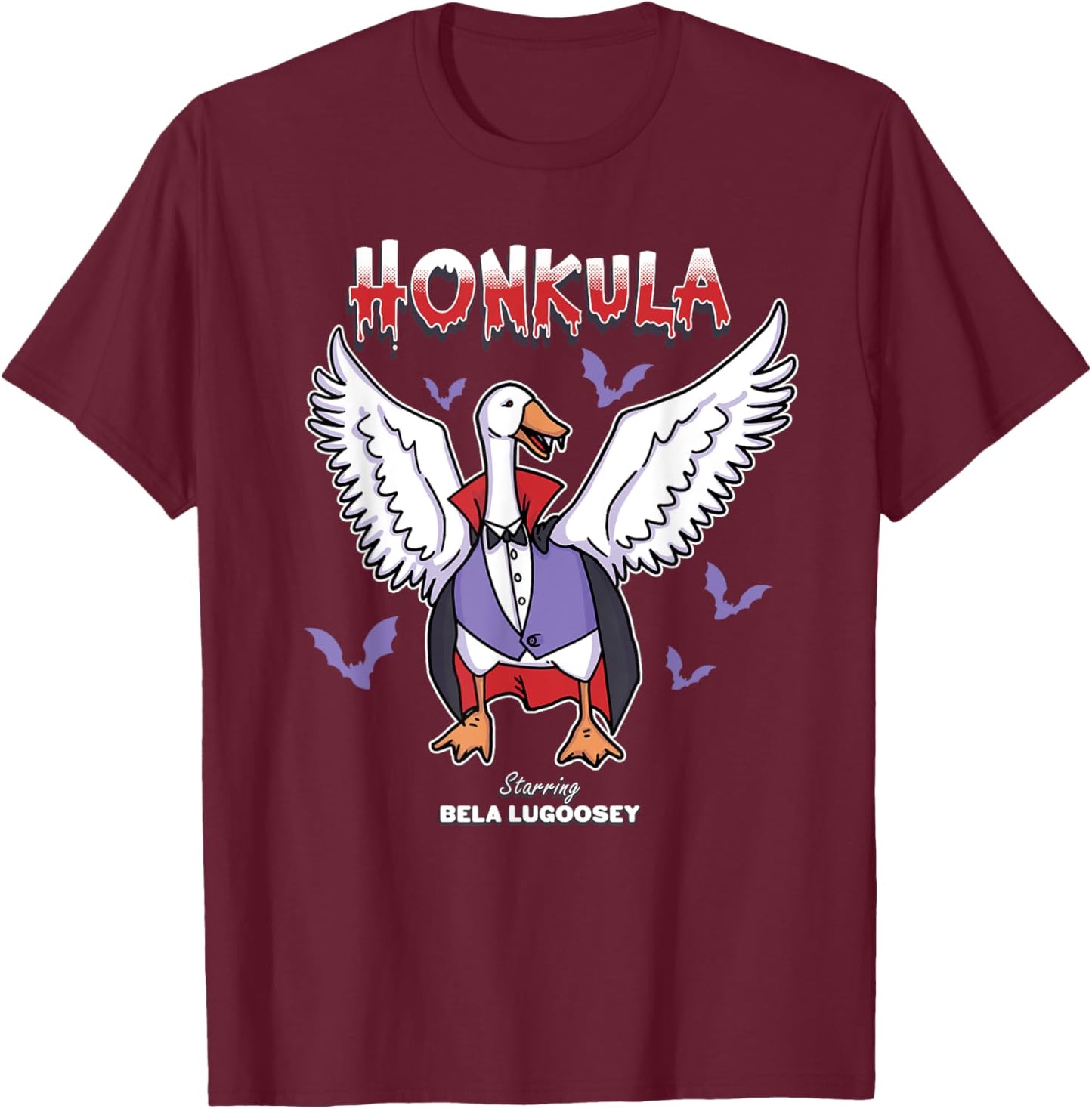 Honkula Funny Vampire Halloween Goose Meme Honkus Ponkus T-Shirt - T-Shirt | Maroon