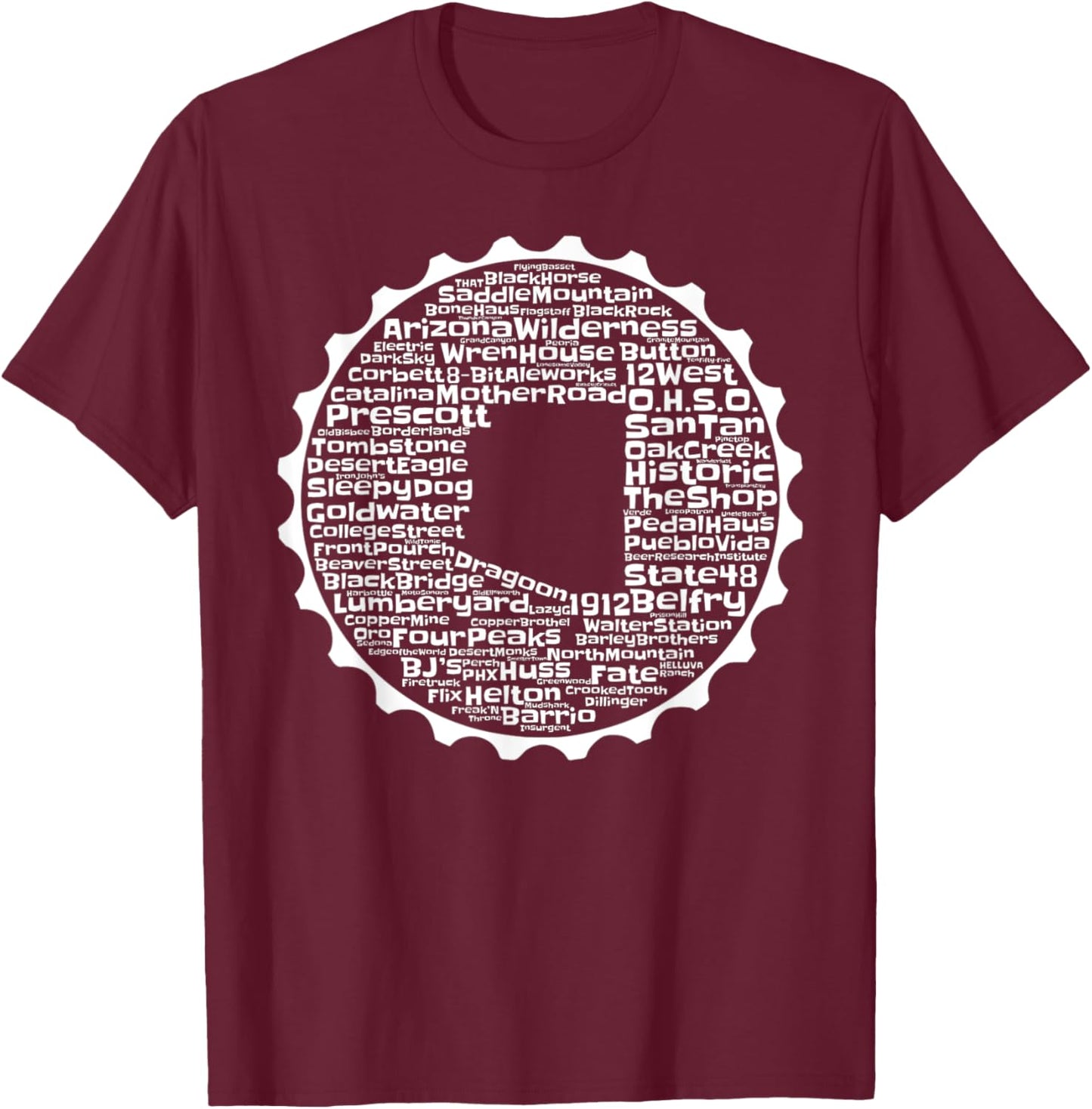 Drink Local Arizona Breweries T-Shirt - T-Shirt | Maroon