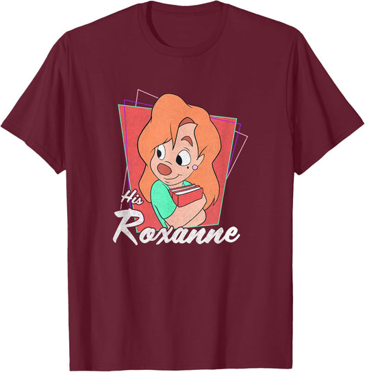Disney A Goofy Movie Vintage Valentine His Roxanne Poster T-Shirt - T-Shirt | Maroon