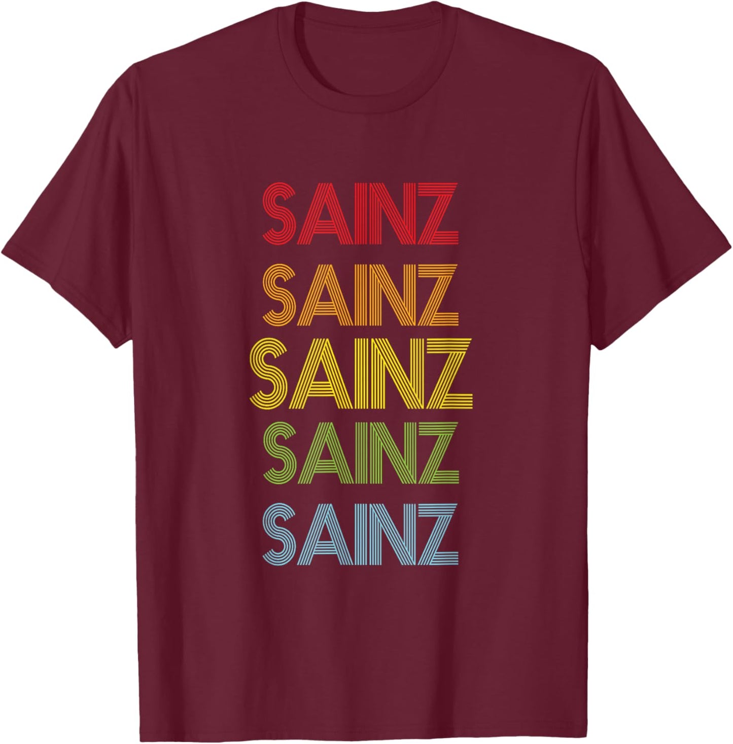 Sainz Name T-Shirt - T-Shirt | Maroon