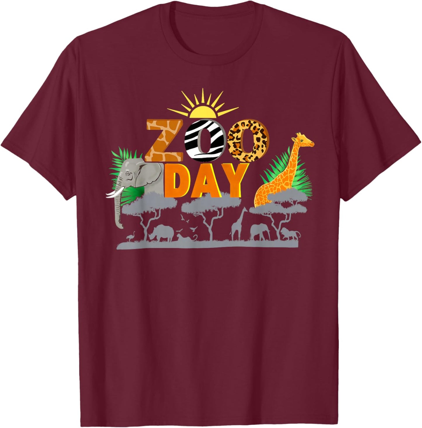 Fun Zoo day cute animals school field trip safari T-Shirt - T-Shirt | Maroon