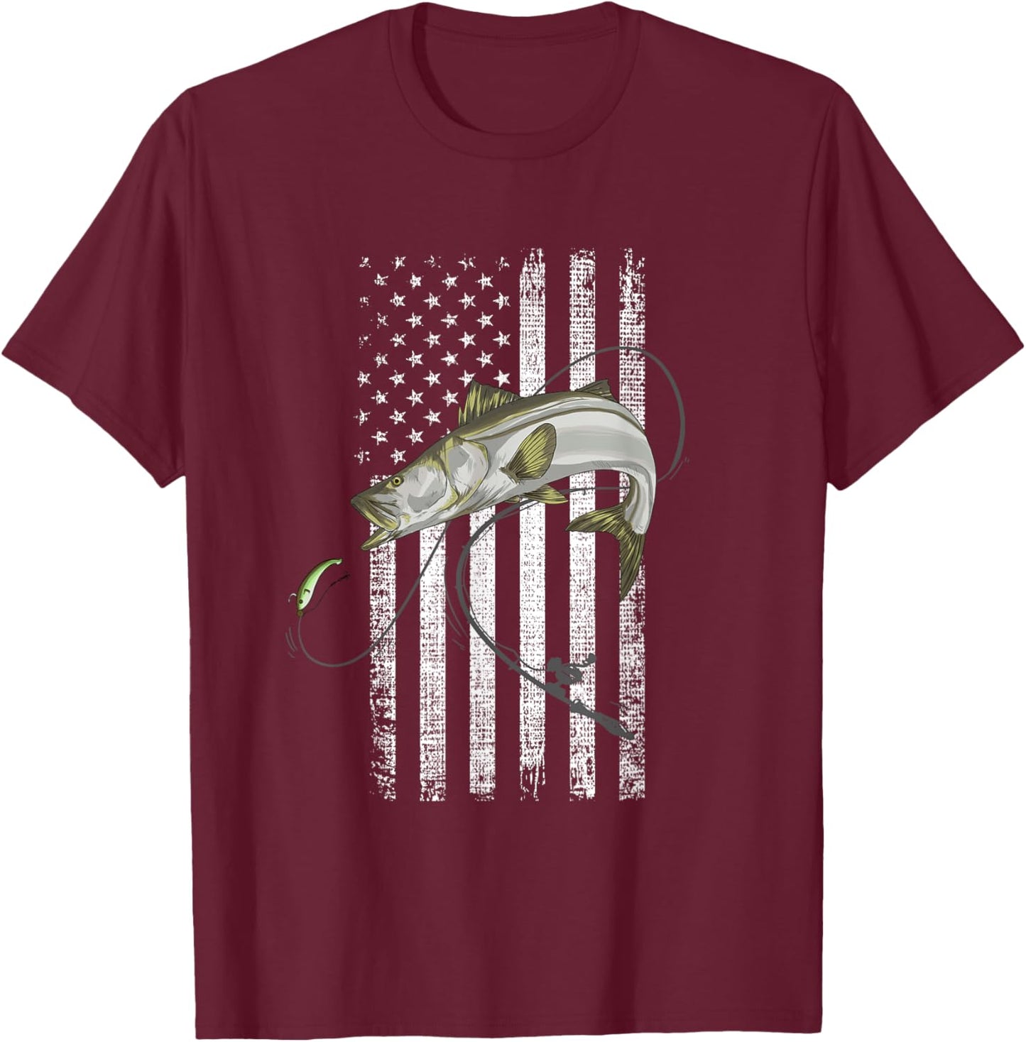 Snook fishing lure Robalo Sergeant Fish Linesider Soapfish T-Shirt - T-Shirt | Maroon