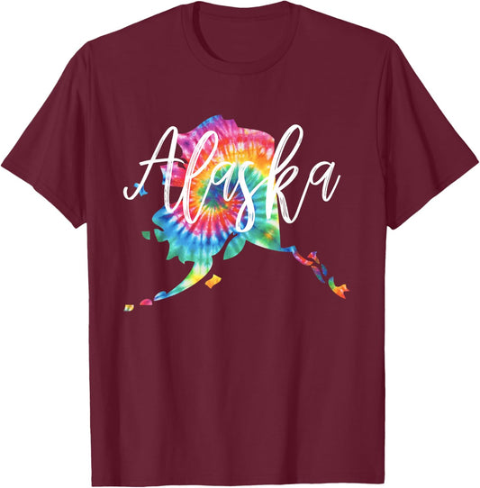 Alaska Tie Dye T-Shirt - T-Shirt | Maroon