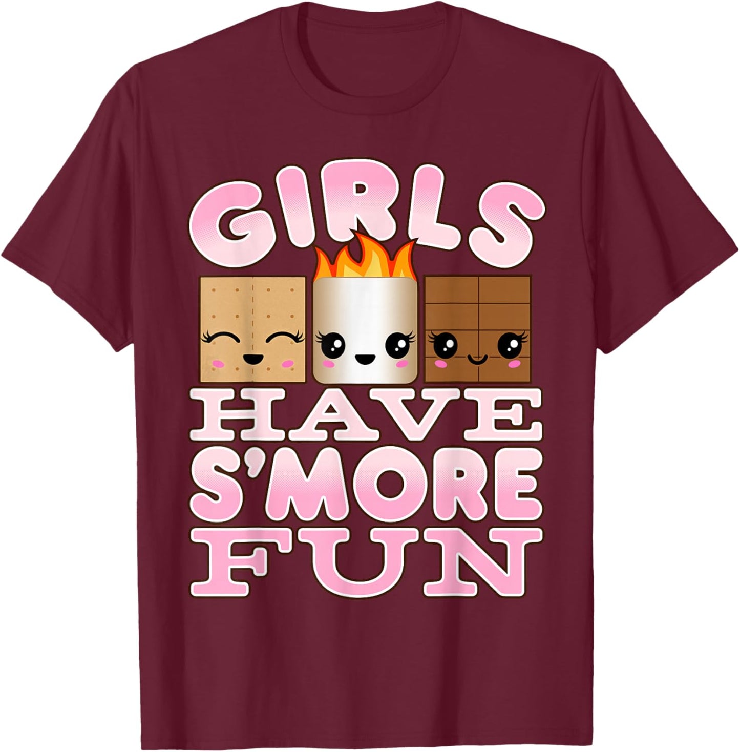 Smores Camping Shirts For Girls Have S'more Fun T-Shirt - T-Shirt | Maroon