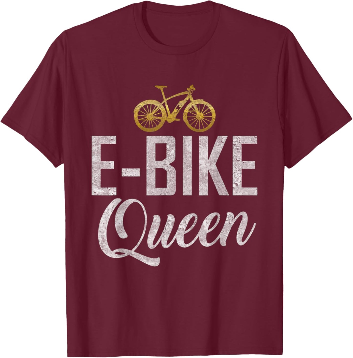 E-Bike Queen E Biking Electric Bike T-Shirt - T-Shirt | Maroon