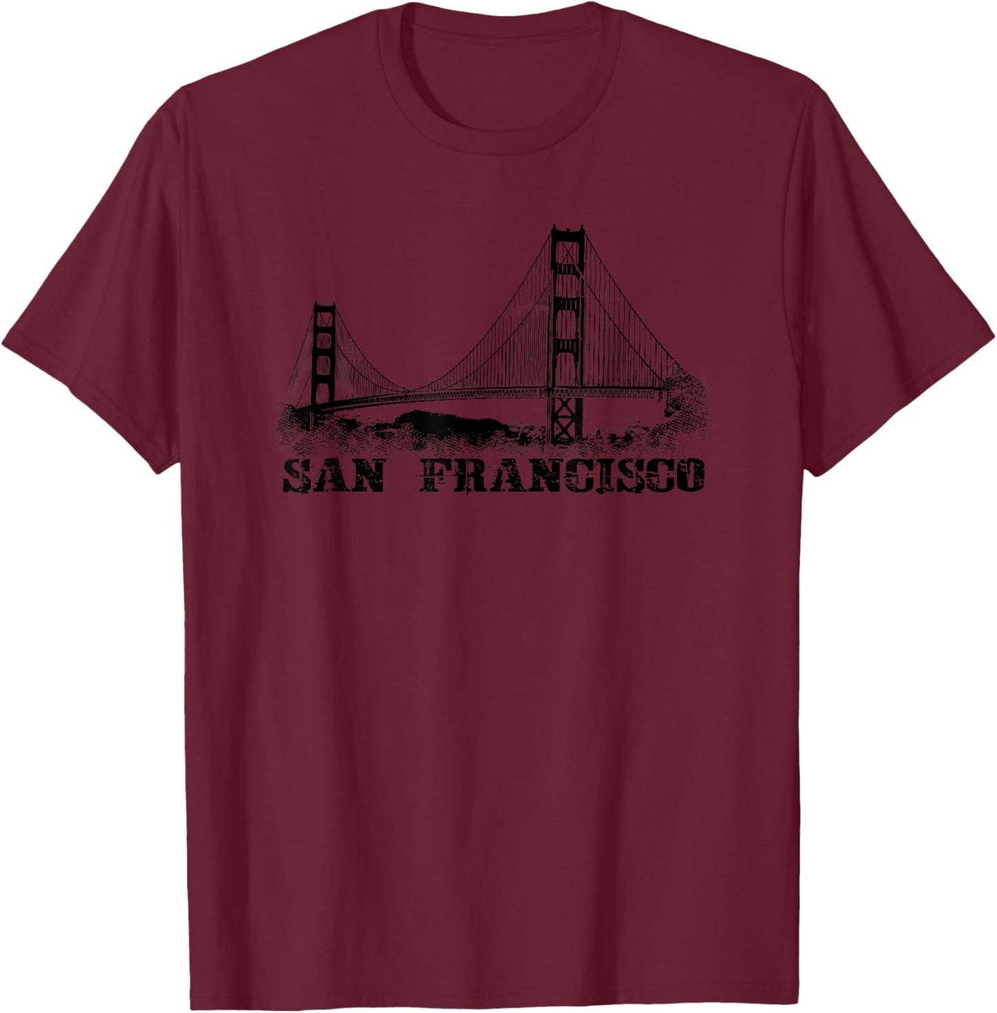 san Francisco Golden gate Bridge Vintage T-Shirt - T-Shirt | Maroon