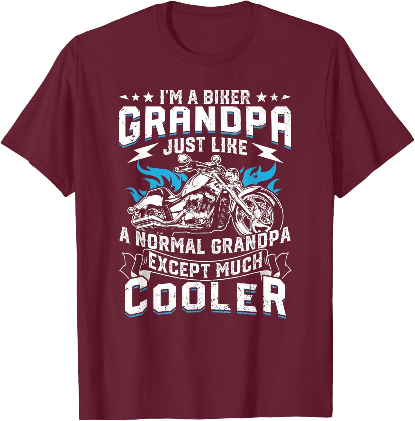 Cool grandpa motorcycle Gift T-Shirt - T-Shirt | Maroon