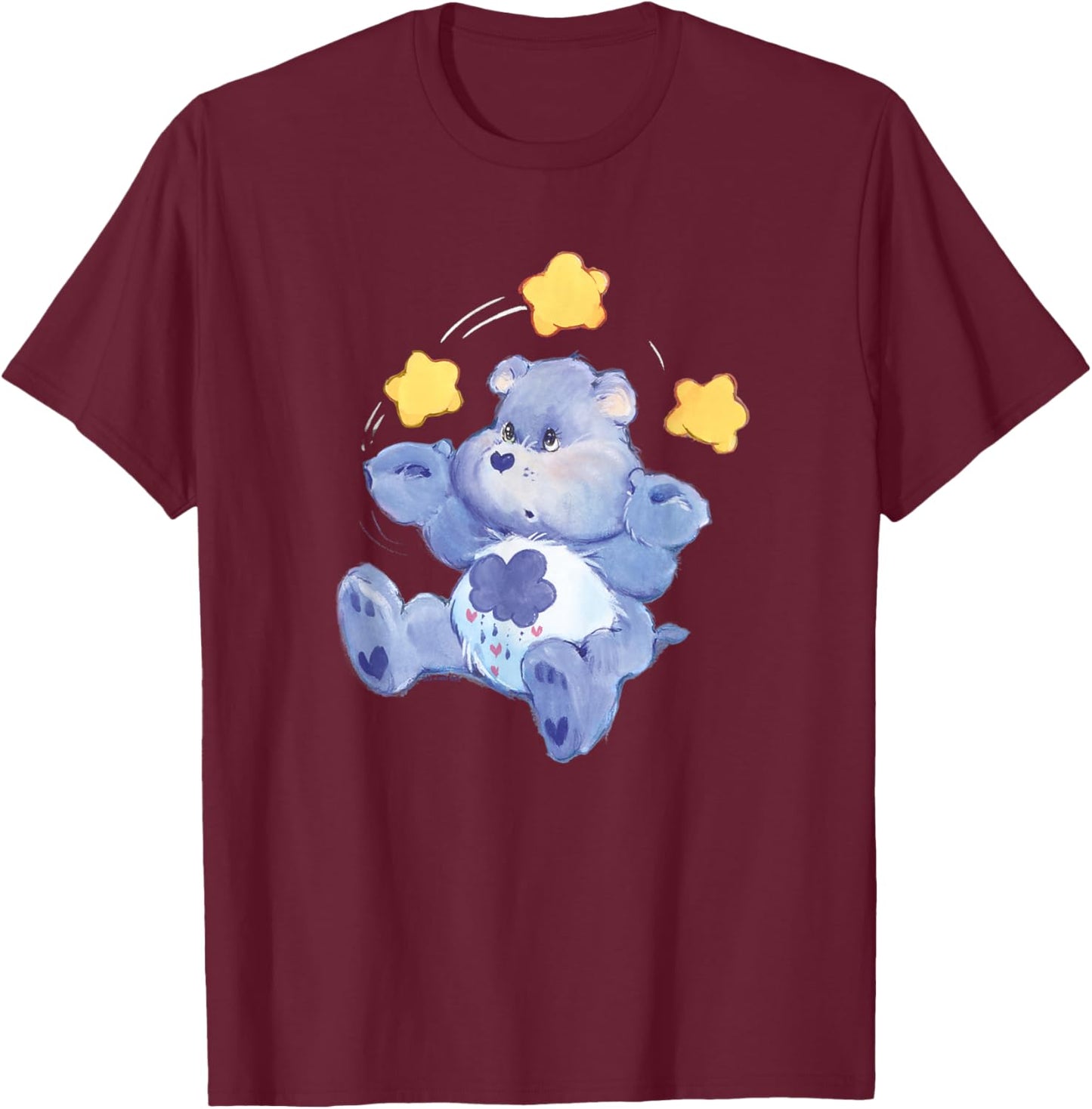 Care Bears Vintage Classic Grumpy Bear Shooting Star Juggle T-Shirt - T-Shirt | Maroon