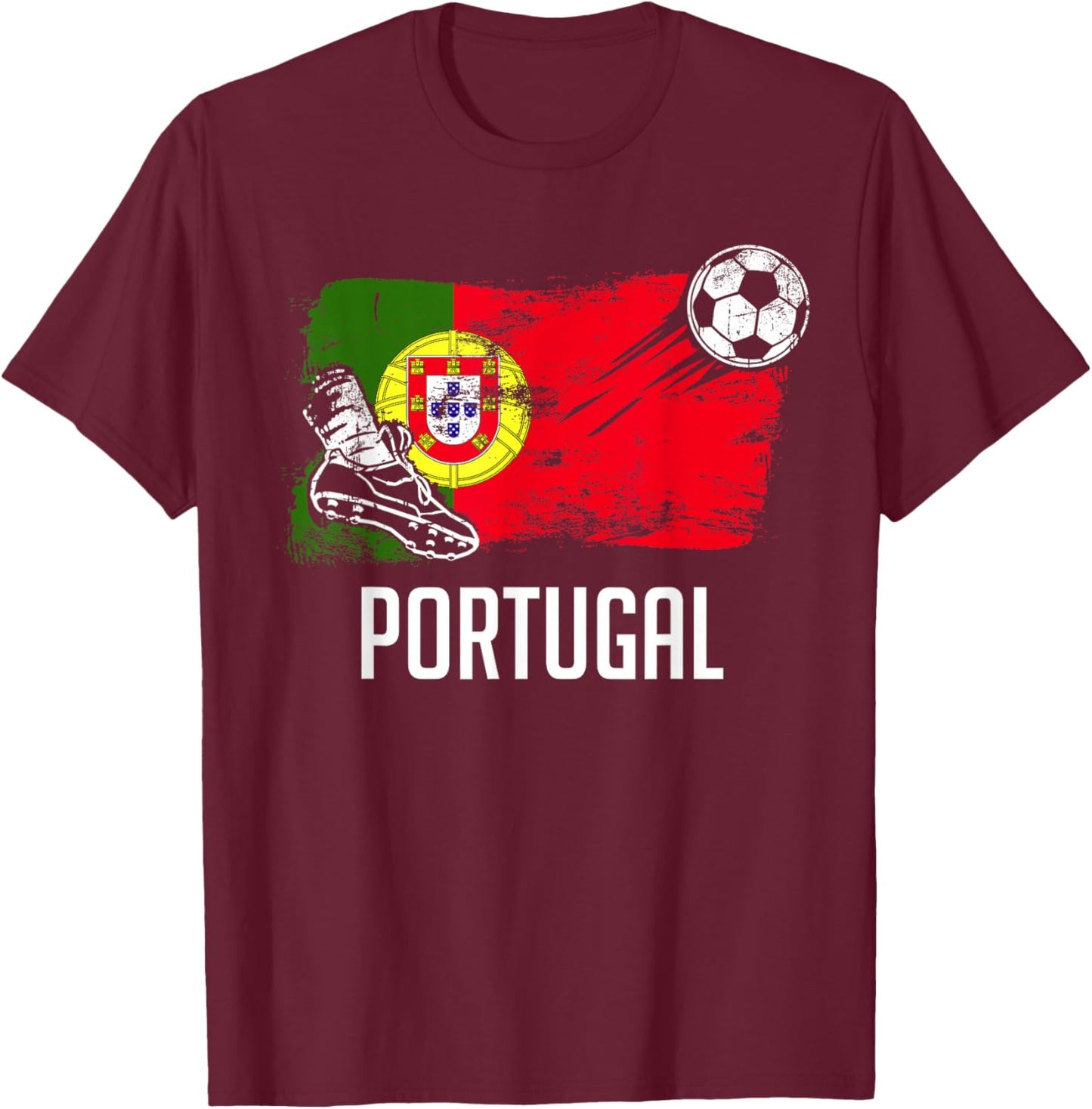 Portugal Flag Jersey Portuguese Soccer Team Portuguese T-Shirt - T-Shirt | Maroon