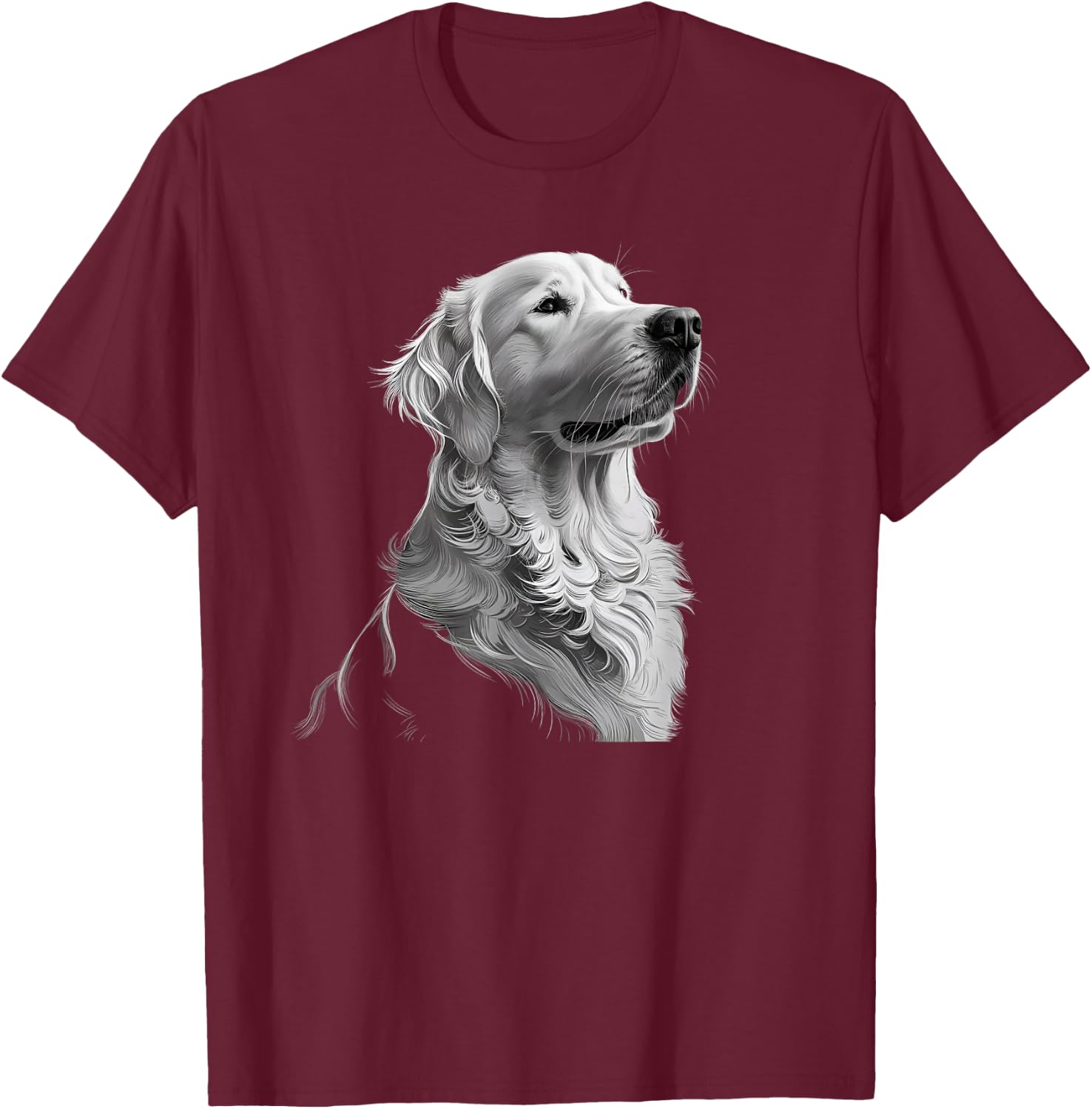 White English Cream Golden Retriever Dog Men Kids T-Shirt - T-Shirt | Maroon