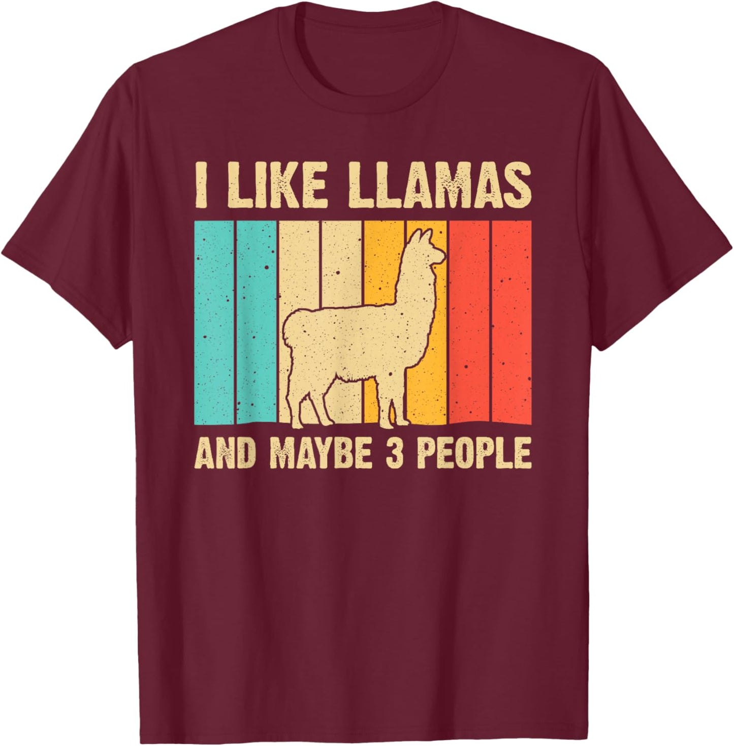 Funny Llama Design For Kids Men Women Alpaca Lover Farming T-Shirt - T-Shirt | Maroon