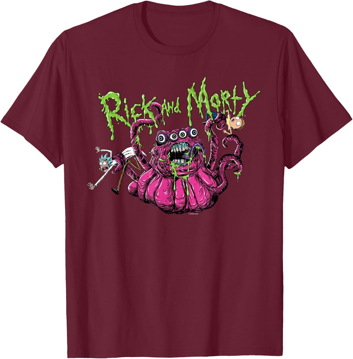 Rick and Morty Alien Adult Cartoon Fashion T-Shirt - T-Shirt | Maroon