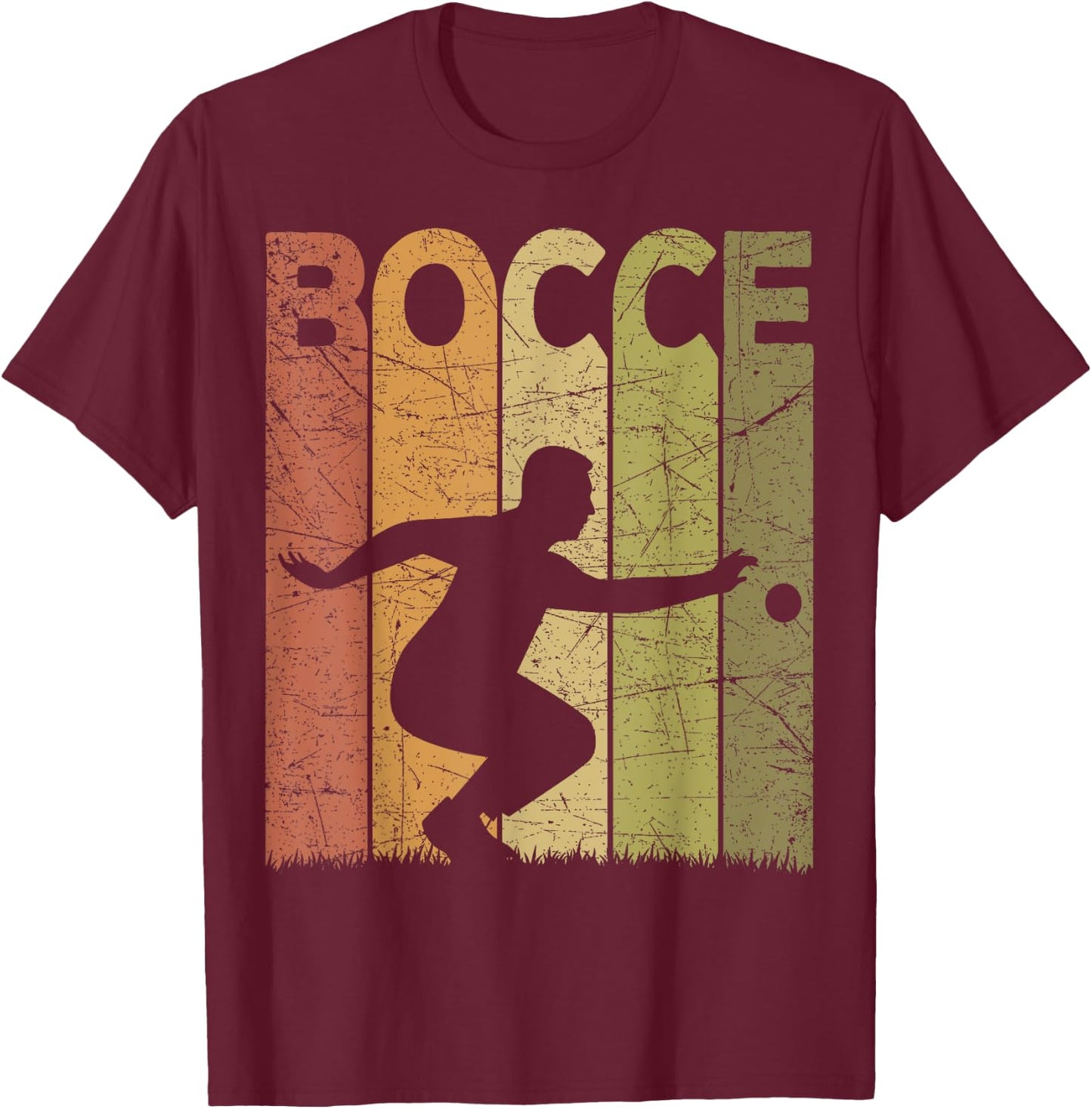 Bocce Vintage Bocce Player Retro Petanque Lover T-Shirt - T-Shirt | Maroon