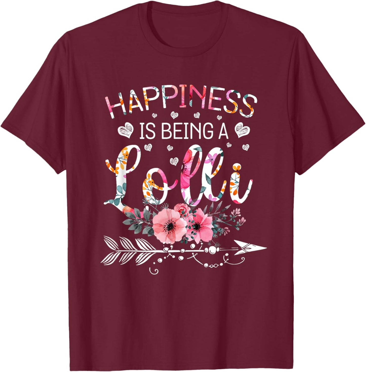 Happiness is being a Lolli Announcement Mothers Day T-Shirt - T-Shirt | Maroon