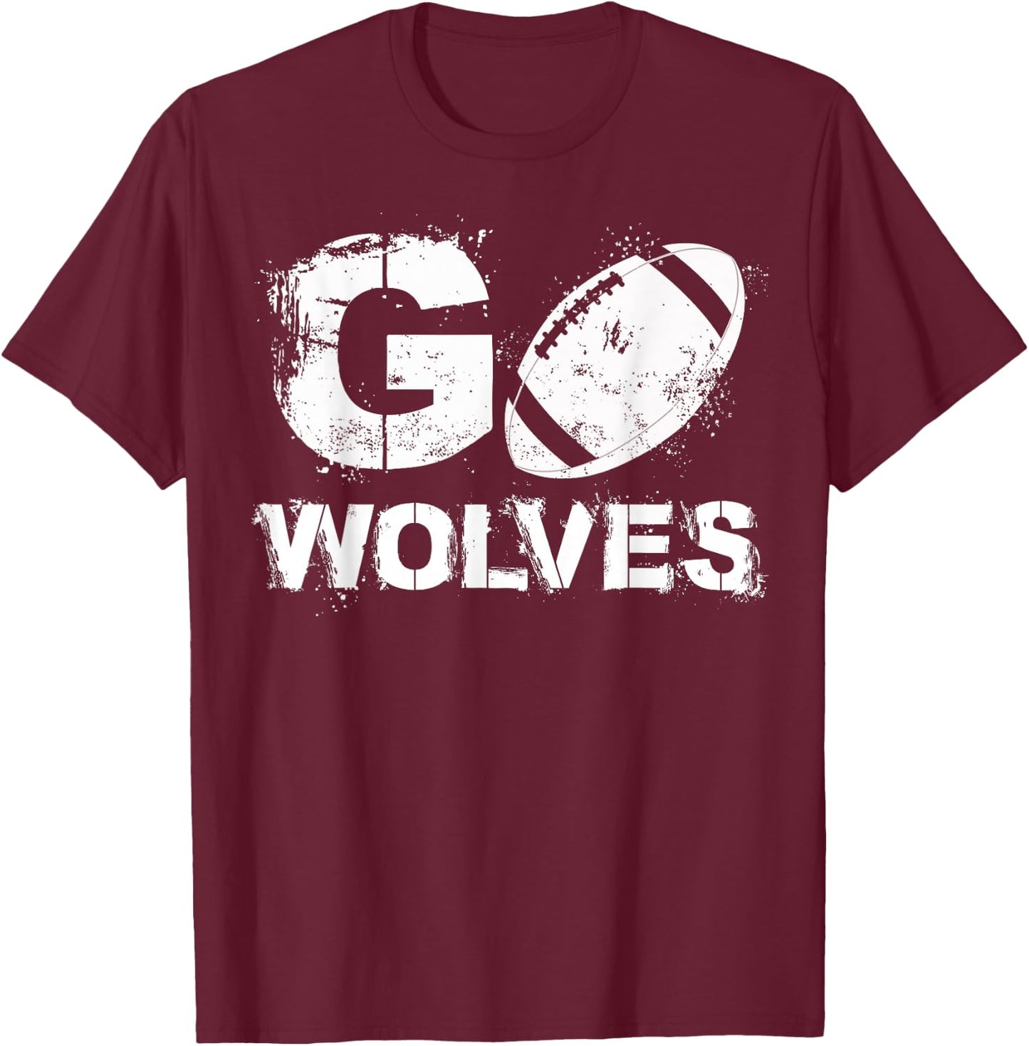 Football Go Wolves T-Shirt - T-Shirt | Maroon