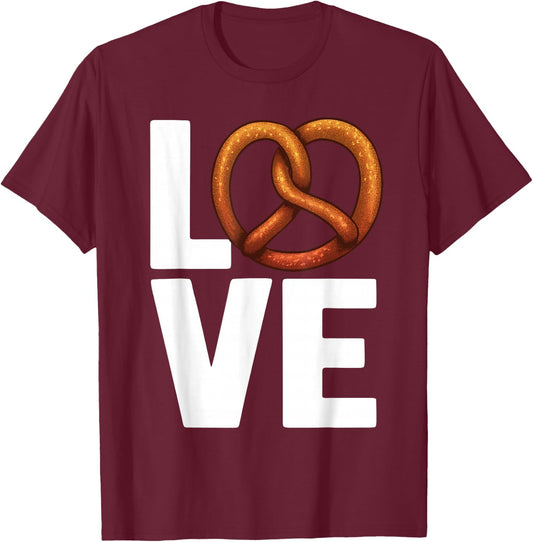 Cool Pretzel Art Women German Food Soft Pretzels T-Shirt - T-Shirt | Maroon