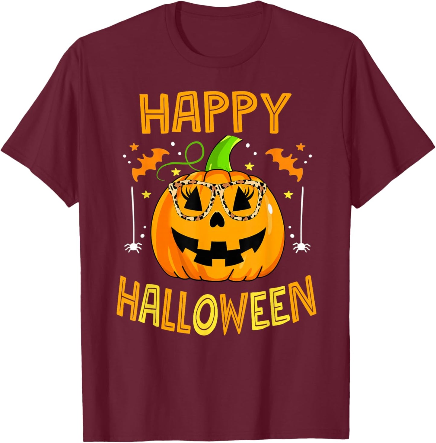 Trick Or Treat Halloween Funny Pumpkin Happy Halloween 2025 T-Shirt - T-Shirt | Maroon