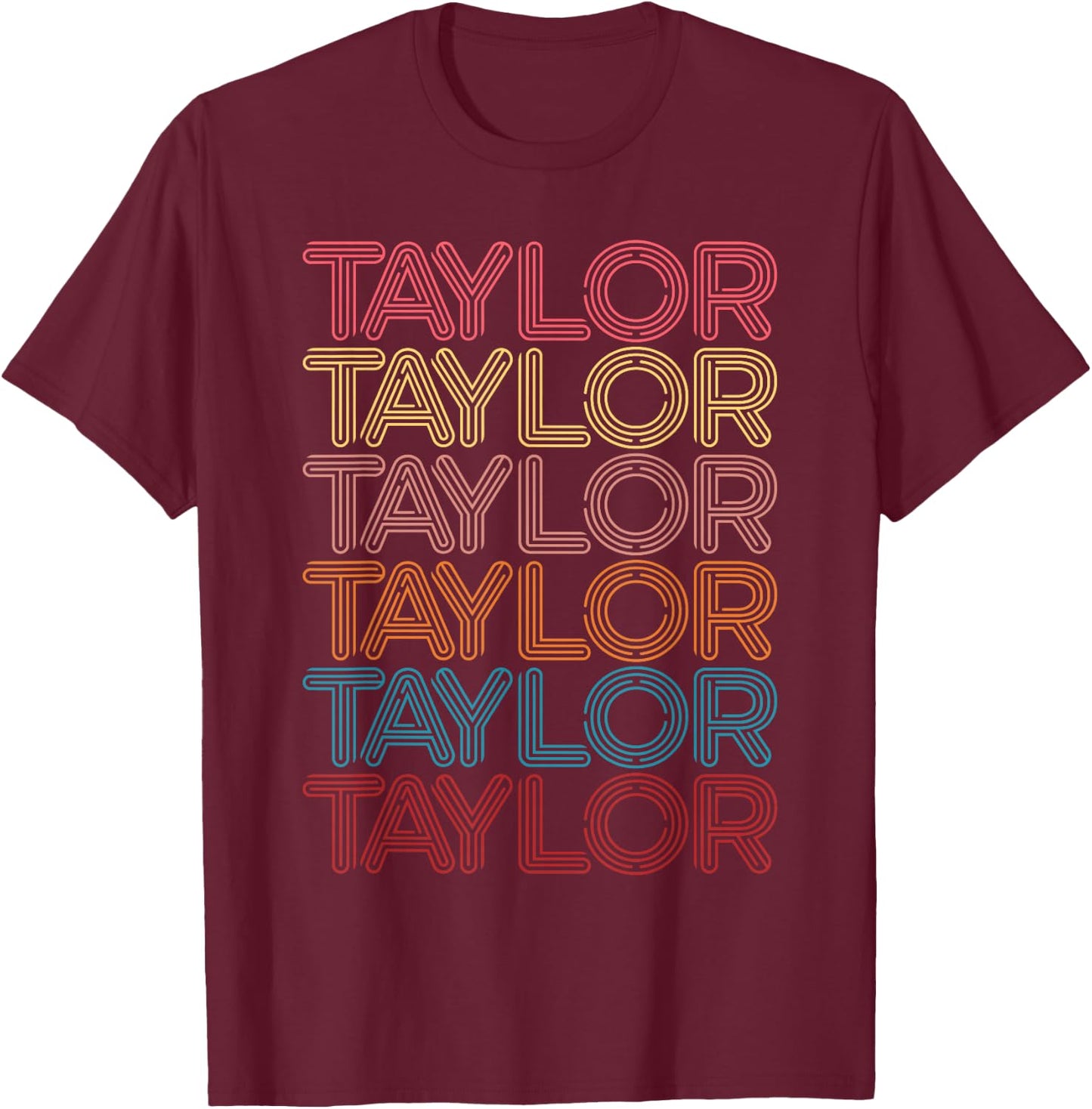 Retro Taylor First Name Vintage Taylor T-Shirt - T-Shirt | Maroon