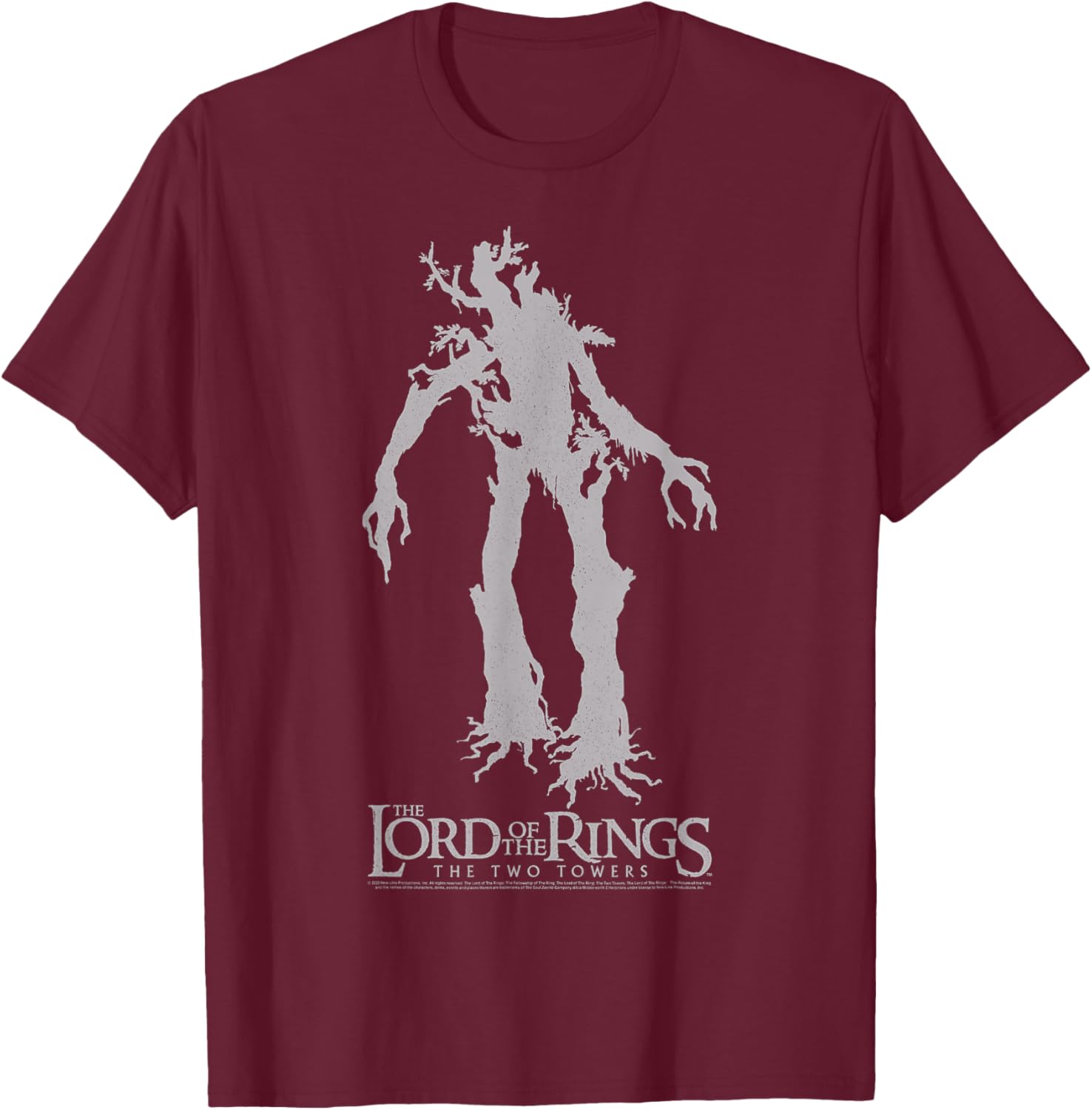 Lord Of The Rings Ents Silhouette Logo T-Shirt - T-Shirt | Maroon