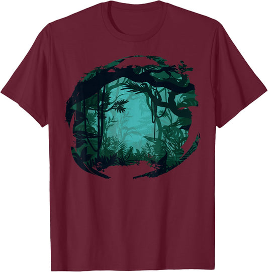 Mountain, Nature Trees and Jungle T-Shirt - T-Shirt | Maroon