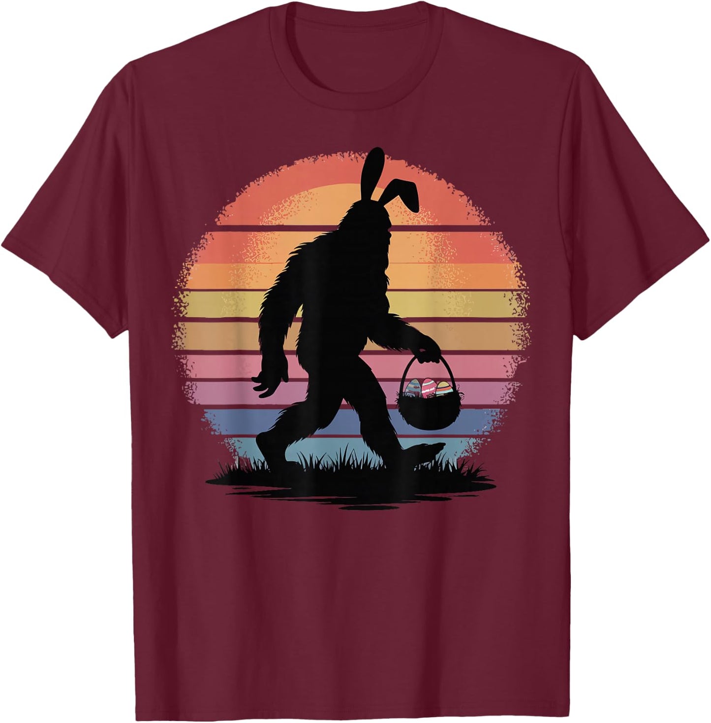 Easter Bigfoot T-Shirt - T-Shirt | Maroon
