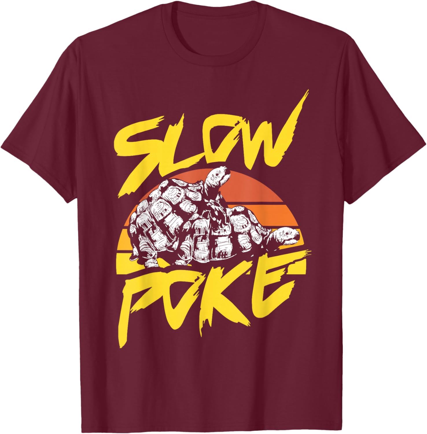 Funny - Slow Poke Turtle - Vintage Slowpoke T-Shirt - T-Shirt | Maroon