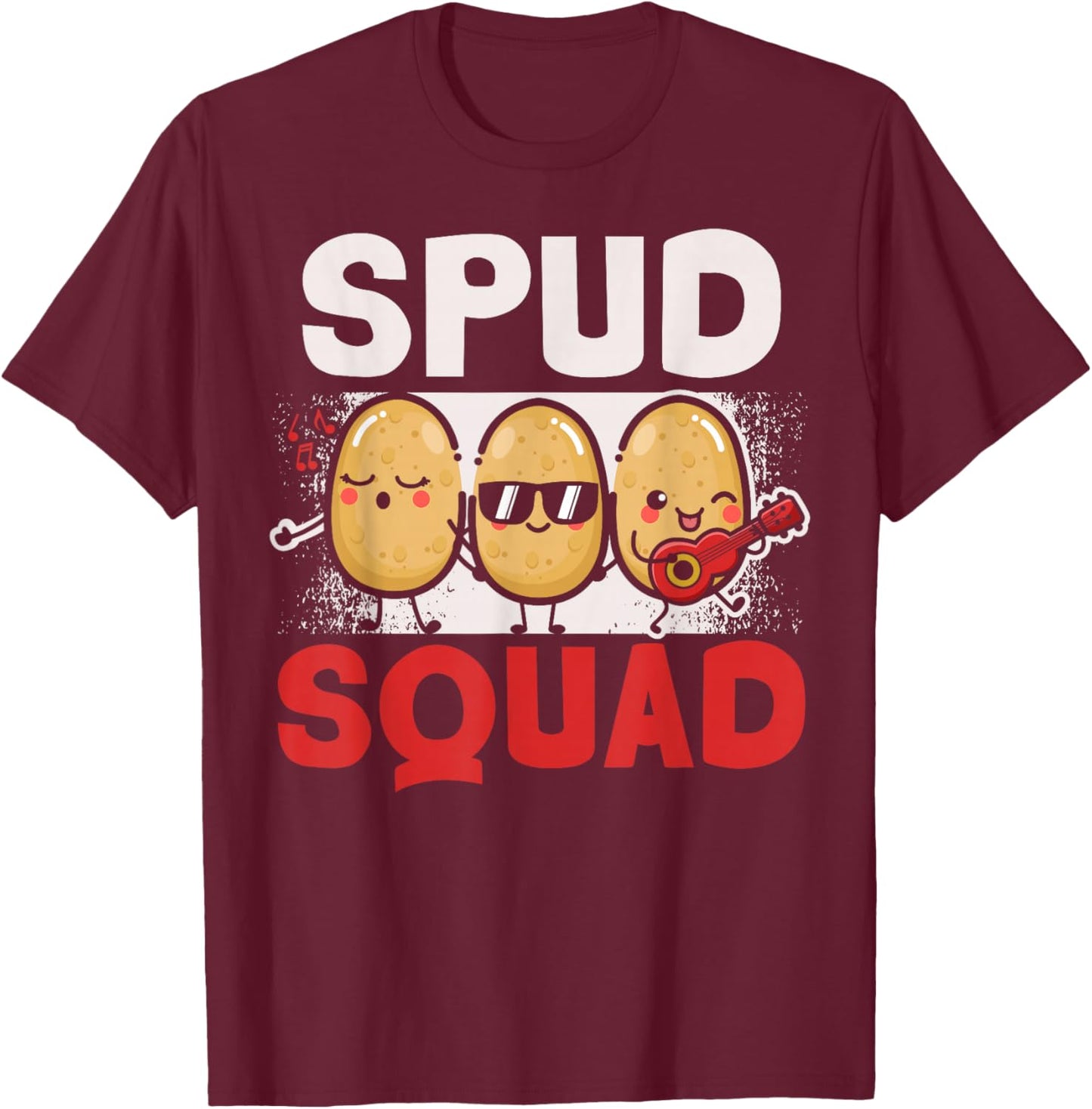 Spud Squad Potato Lover Vegan French Fries Tater Tots T-Shirt - T-Shirt | Maroon