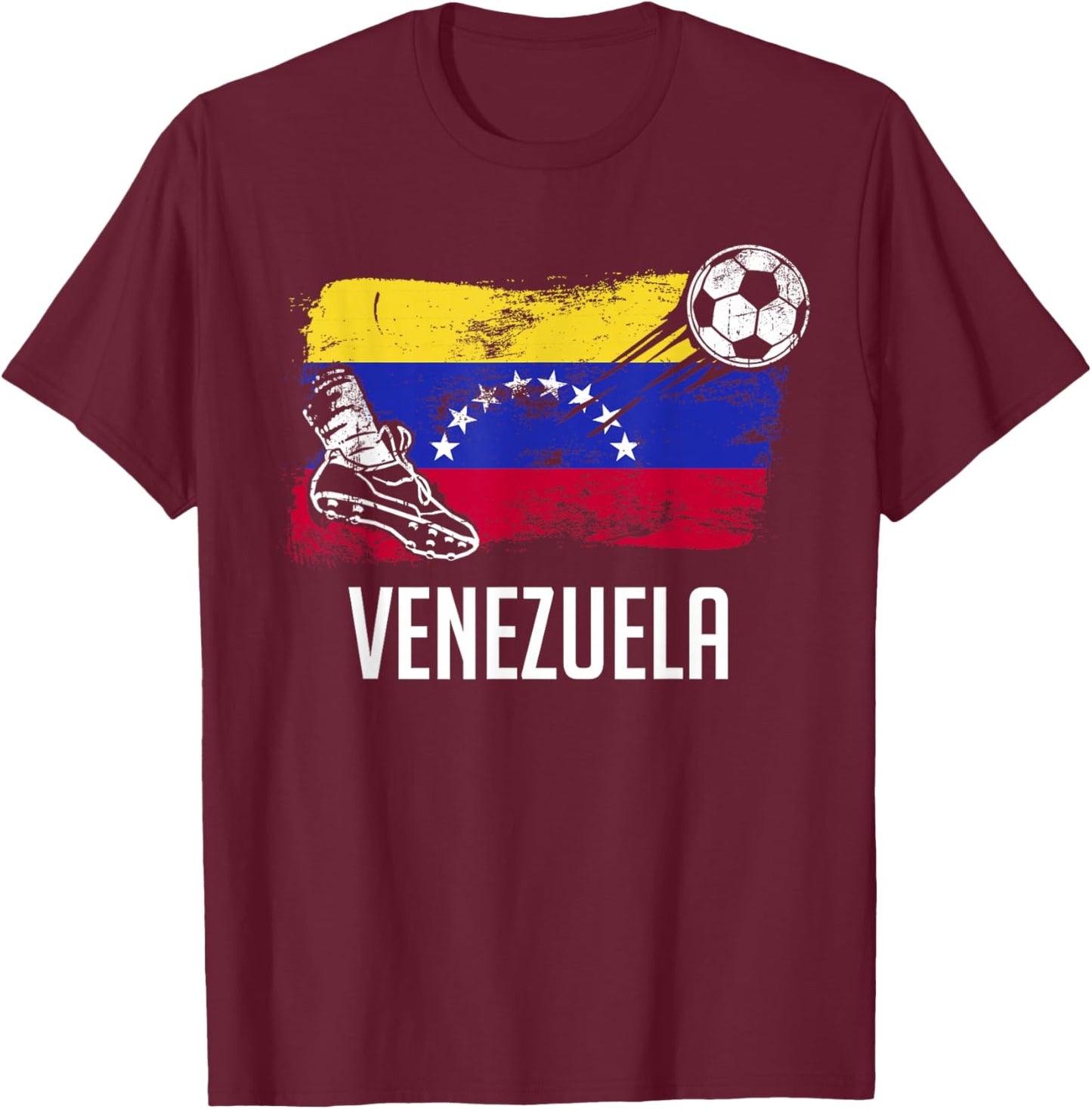 Venezuela Flag Jersey Venezuelan Soccer Team Venezuelan T-Shirt - T-Shirt | Maroon