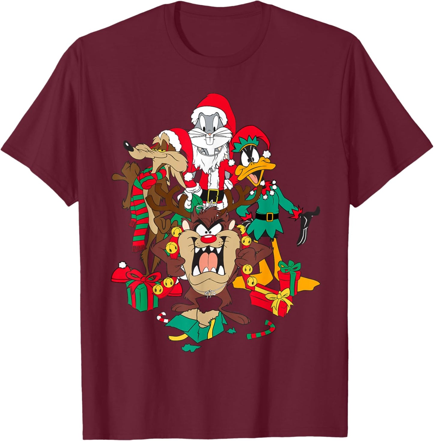 Looney Tunes Christmas T-Shirt - T-Shirt | Maroon