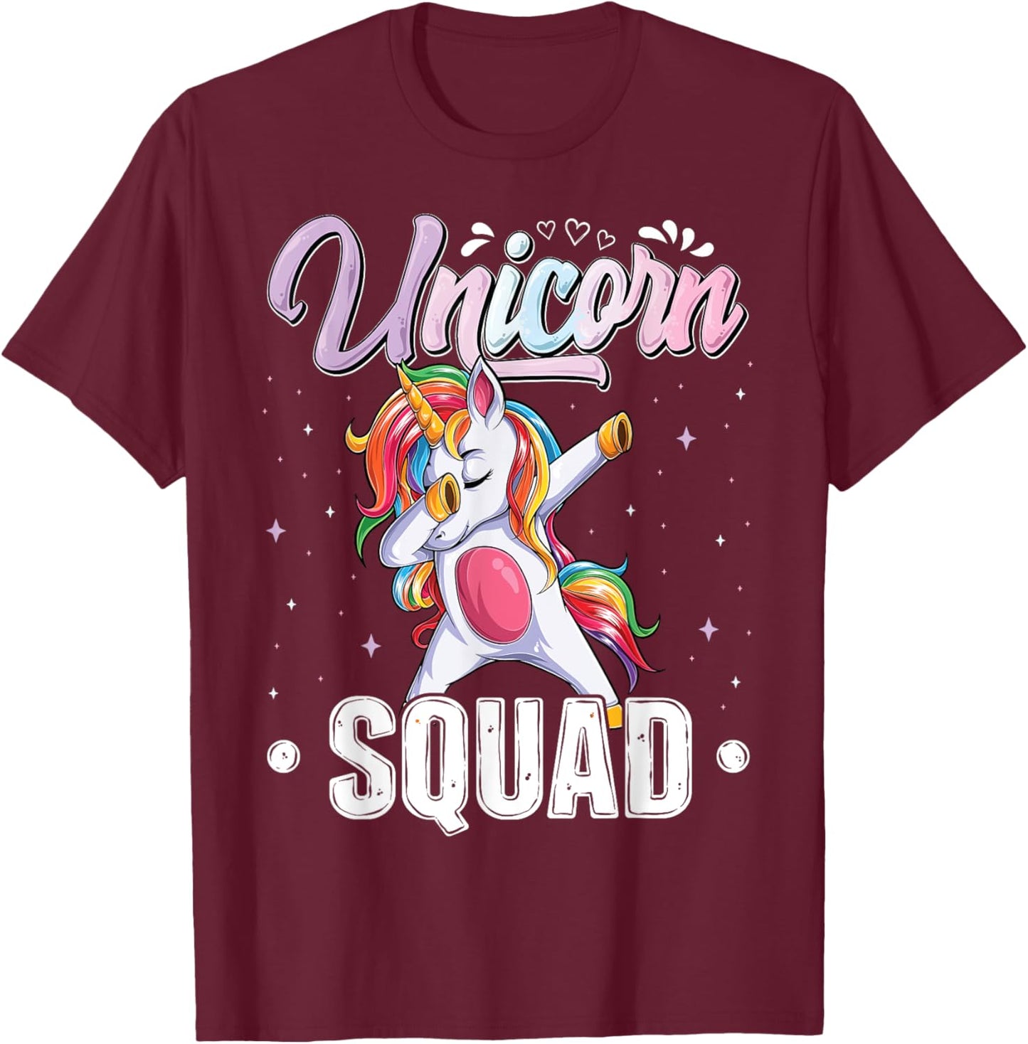 Unicorn Birthday party matching Set Family Unicorn Squad T-Shirt - T-Shirt | Maroon