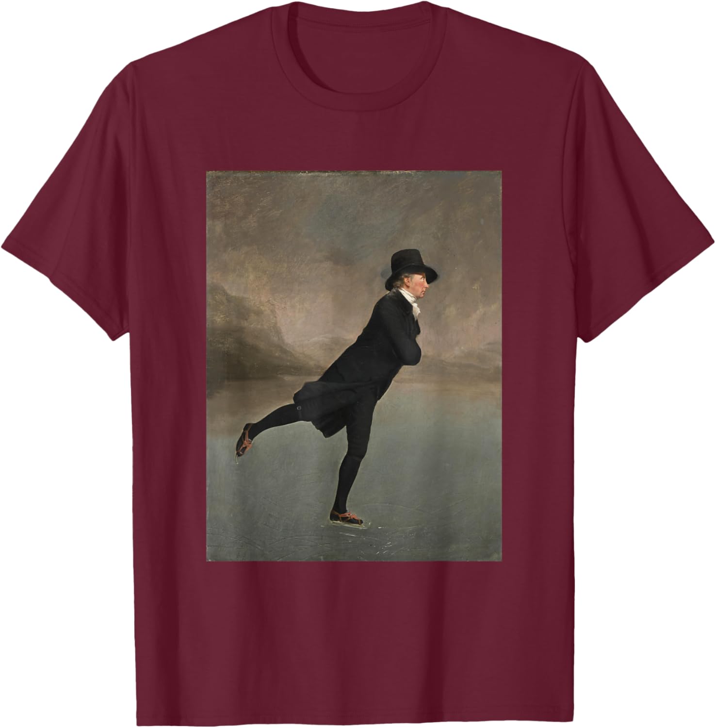 Sir Henry Raeburn's The Reverend Robert Walker skating T-Shirt - T-Shirt | Maroon