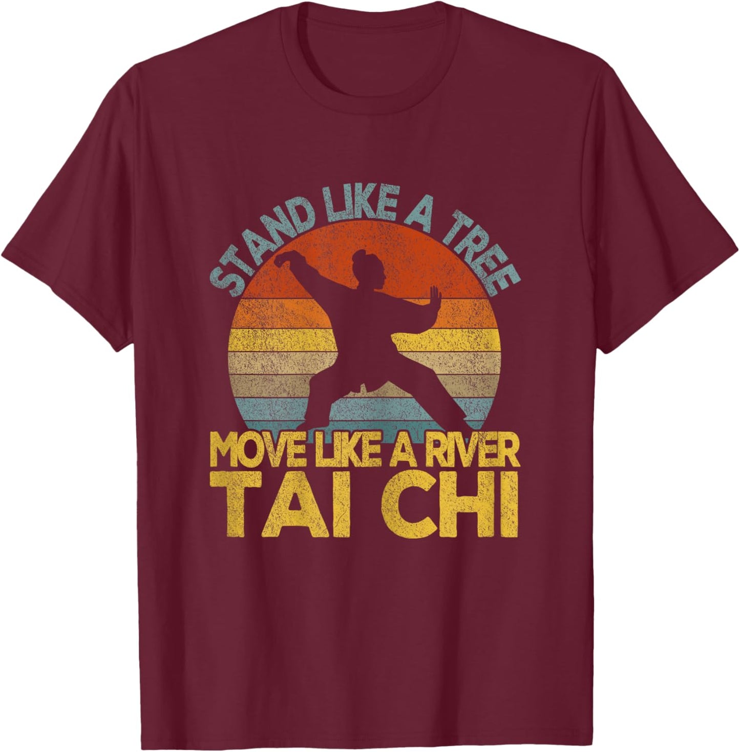 Funny Tai Chi Chinese Martial Arts Taiji Retro Vintage T-Shirt - T-Shirt | Maroon