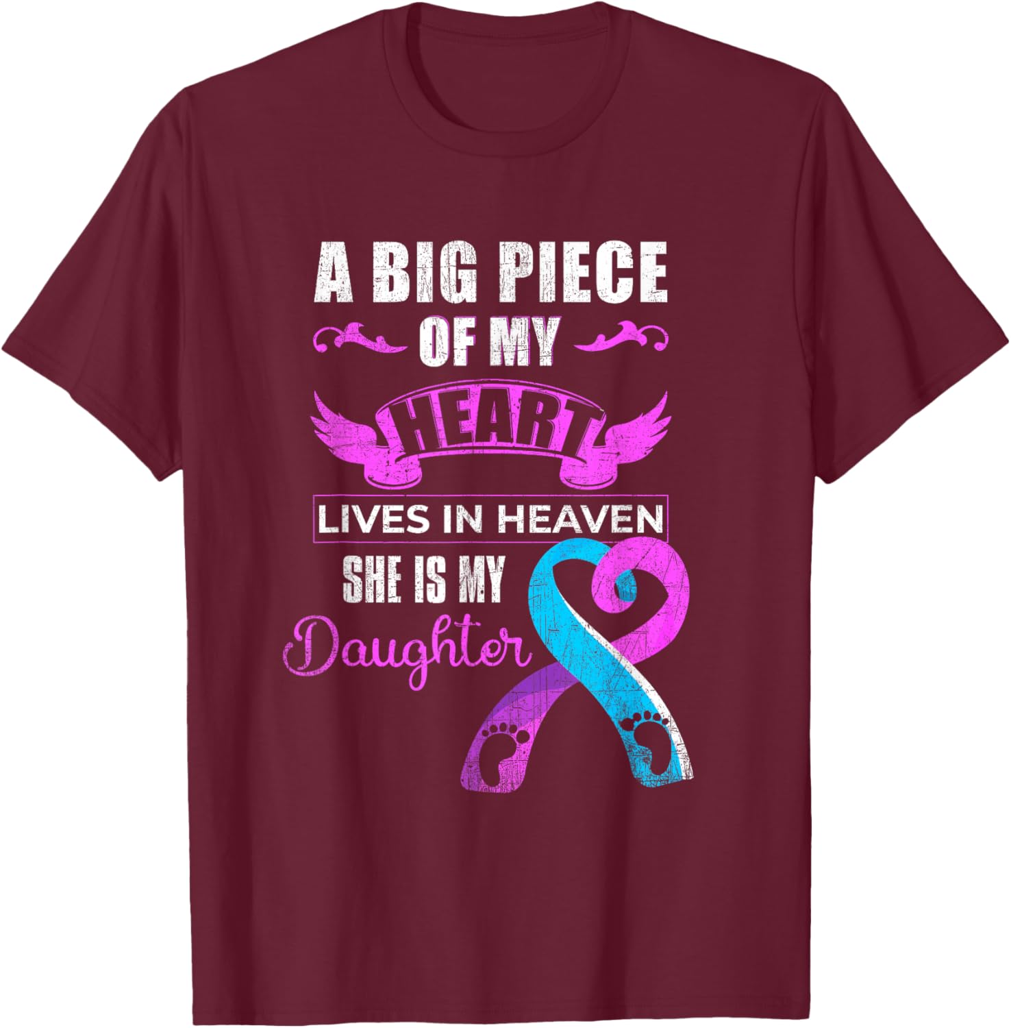Baby Loss Awareness Week 2024 - Infant Loss Awareness Month T-Shirt - T-Shirt | Maroon