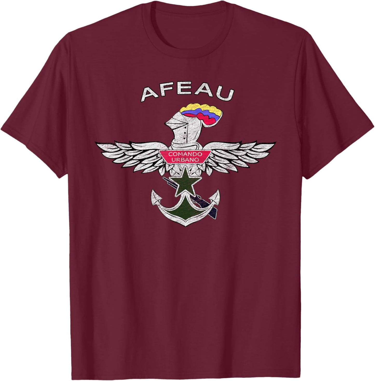 AFEAU Colombian Special Force Colombia Veteran T-Shirt - T-Shirt | Maroon