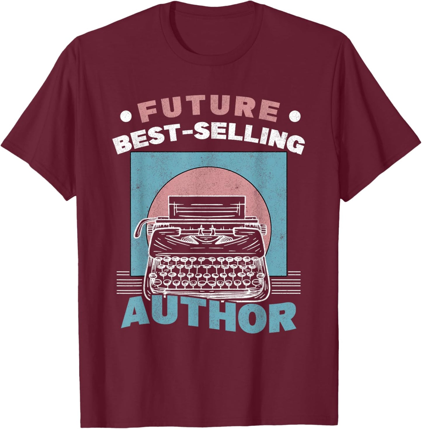 Future Author Boy Typewriter Girl Writer T-Shirt - T-Shirt | Maroon